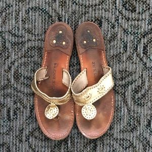 Jack Rogers Gold Leather Sandals